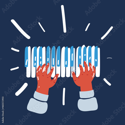 silhouette of hands playing piano