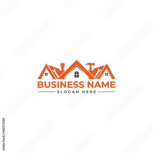 home repair roofing remodeling handyman home décor logo design