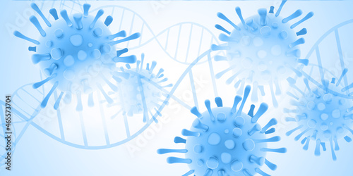 Covid 19 and genetics - coronavirus sars cov 2 - sleek blue design banner