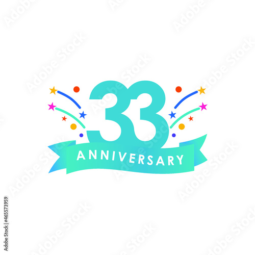 33years anniversary celebration vector