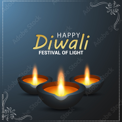 Indian festival of light invitation greeting card