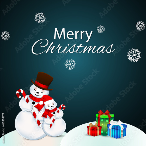 Christmas celebration vector illustration on creative background with snowballs and gifts