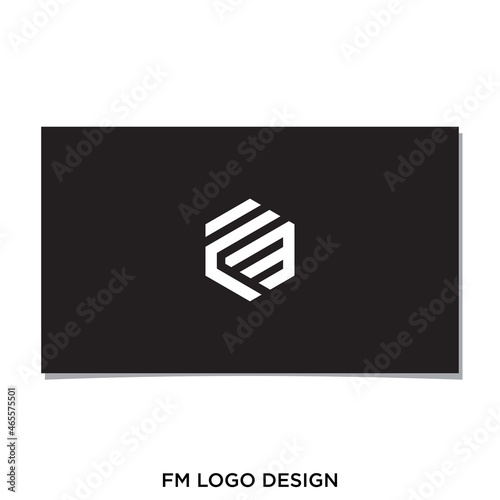 FM INITIAL LOGO DESIGN VECTOR