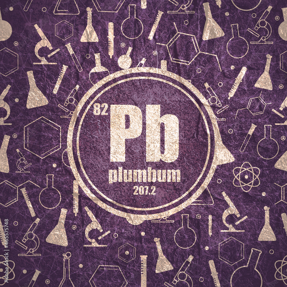 Plumbum chemical element. Concept of periodic table. Plumbum chemical element. Concept of periodic table.