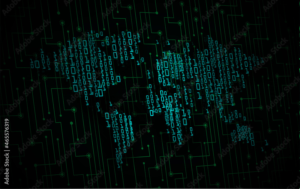 world binary circuit board future technology, blue hud cyber security concept background world binary circuit board future technology, blue hud cyber security concept background