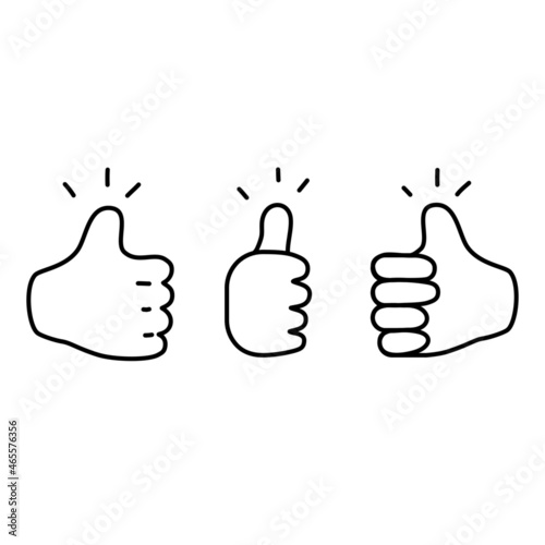 Set of thumbs up.