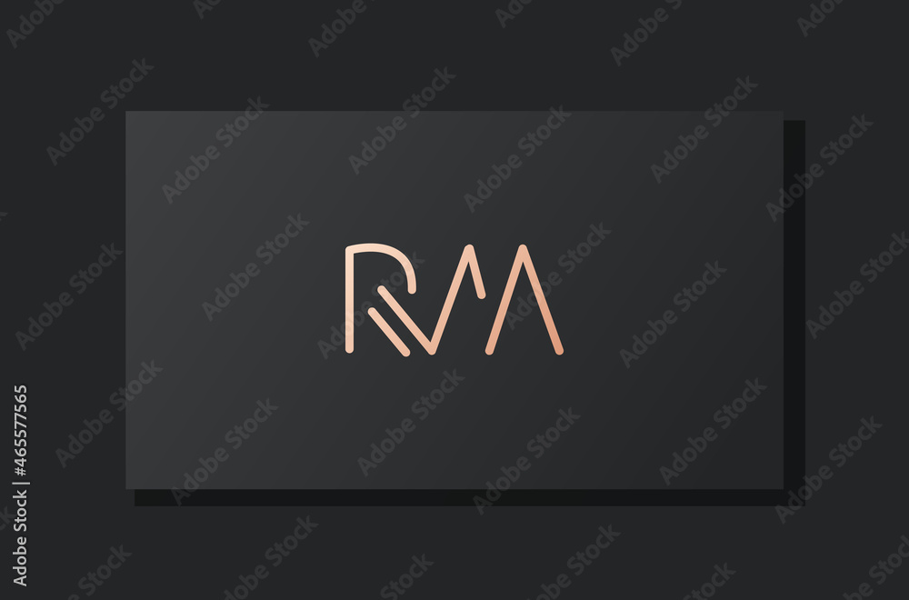 Abstract luxury initial letter RM logo.
