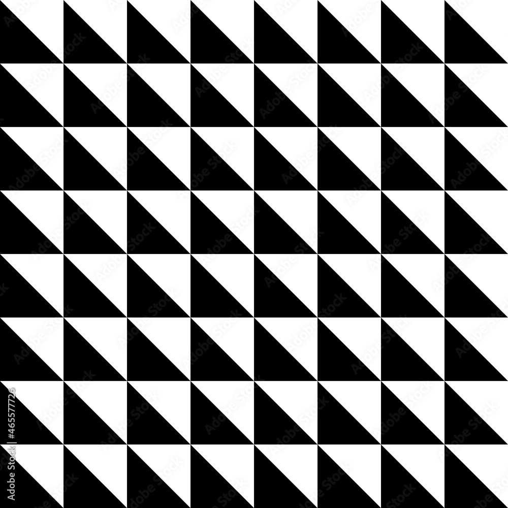 Fototapeta premium The triangles are black and white. Trendy seamless pattern for modern fabrics, textiles, decorative pillows, wrapping paper. 