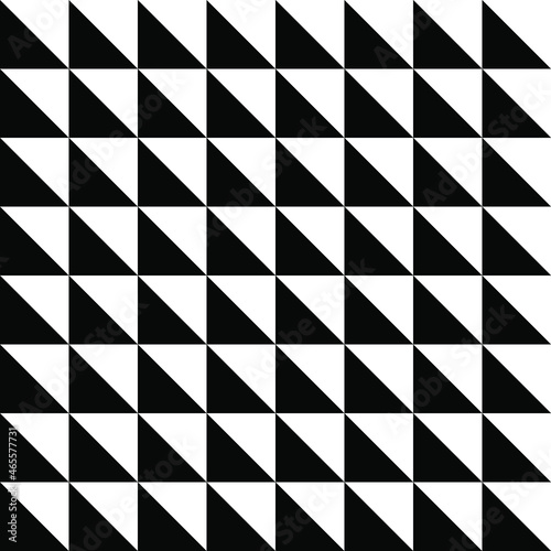 The triangles are black and white. Trendy seamless pattern for modern fabrics, textiles, decorative pillows, wrapping paper. Vector.