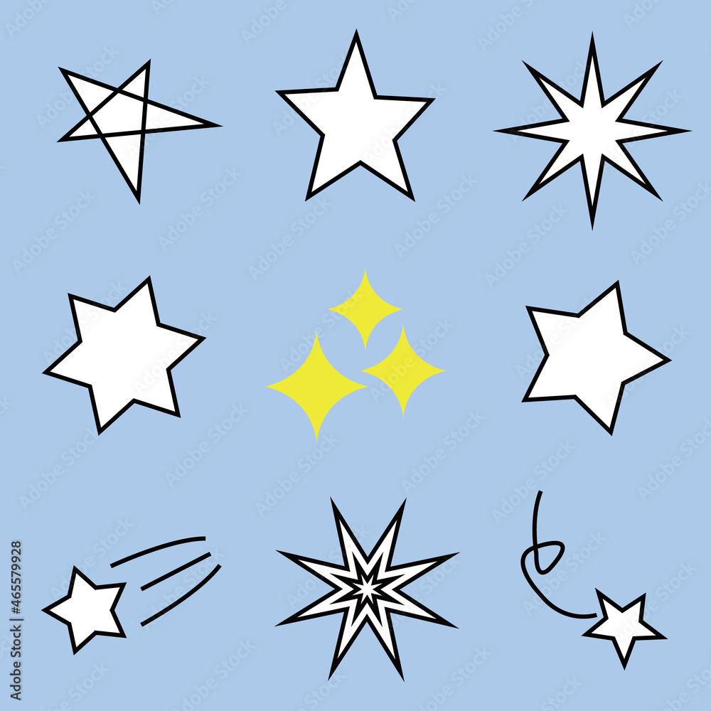 Various shapes of star icons vector image illustration Various shapes of star icons vector image illustration