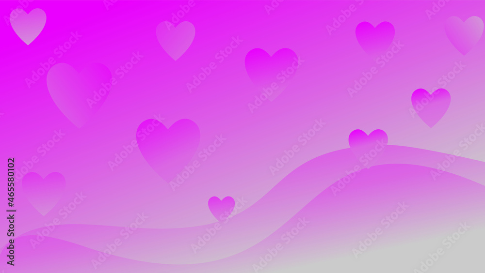 pink gradient background with love shaped ornament. suitable for business card background, wedding invitation.