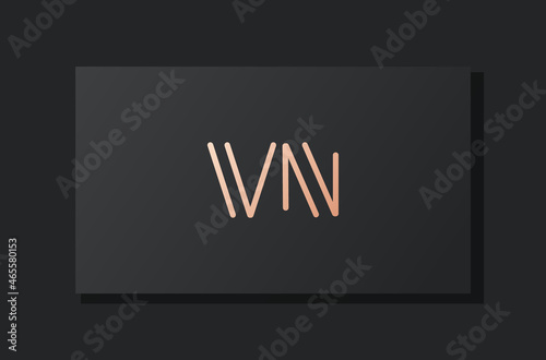 Abstract luxury initial letter VN logo.