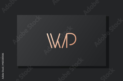 Abstract luxury initial letter WP logo.