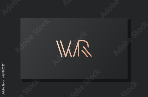 Abstract luxury initial letter WR logo.