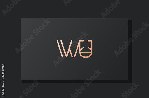 Abstract luxury initial letter WU logo.