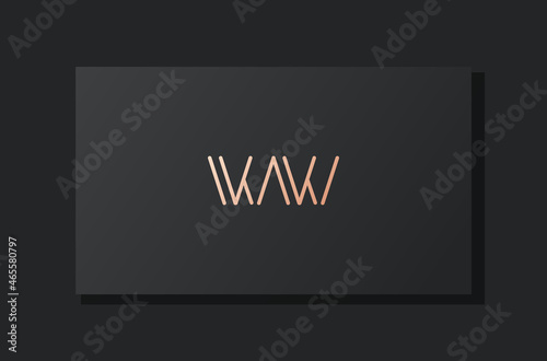 Abstract luxury initial letter WW logo.