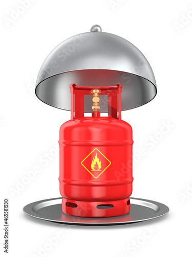 open metallic cloche and ga...