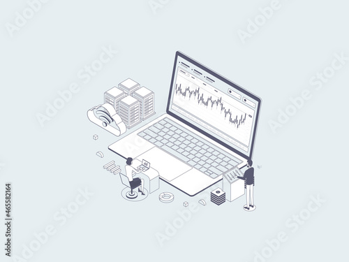 Foreign Currency Isometric Illustration Lineal Gray. Suitable for Mobile App, Website, Banner, Diagrams, Infographics, and Other Graphic Assets.