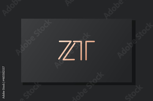 Abstract luxury initial letter ZT logo.