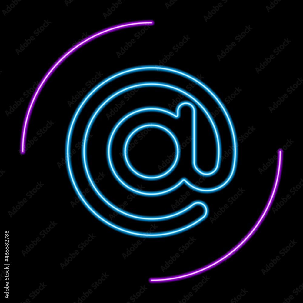 Email icon neon sign, modern glowing banner design, colorful trend of modern design on black background. Vector illustration. Email icon neon sign, modern glowing banner design, colorful trend of modern design on black background. Vector illustration.