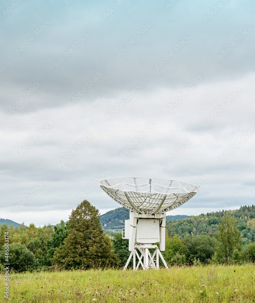 Radio telescope at arecibo observatory close to Prague,