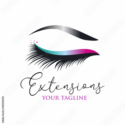 Luxury eyelashes logo Premium Vector
