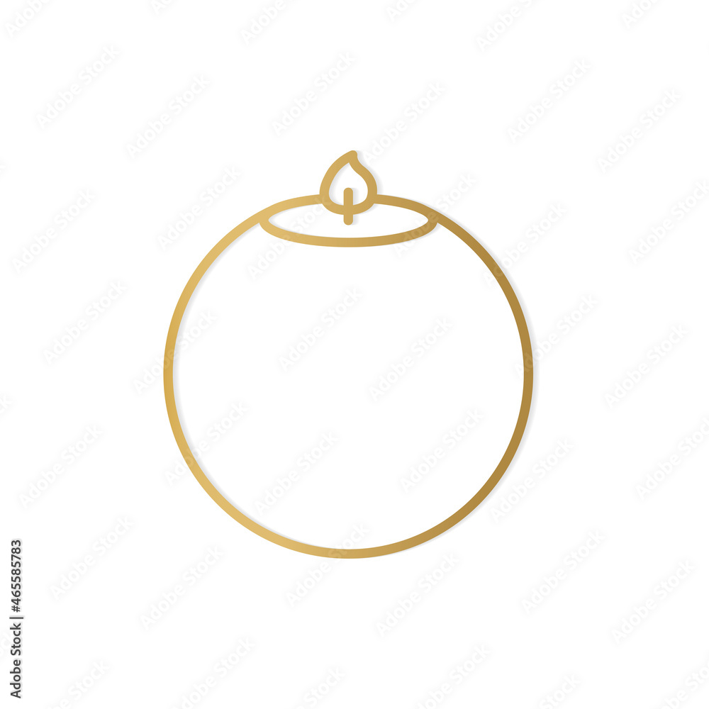 Fototapeta premium round golden scented candle icon- vector illustration