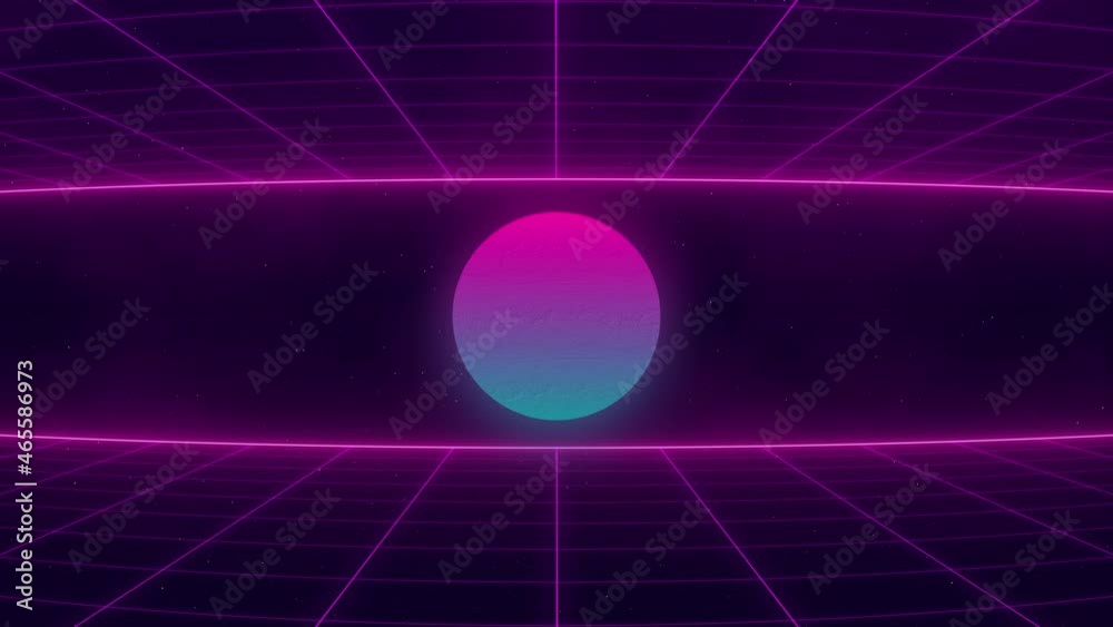 synthwave wireframe net top and bottom 80s Retro Futurism Background 3d ...