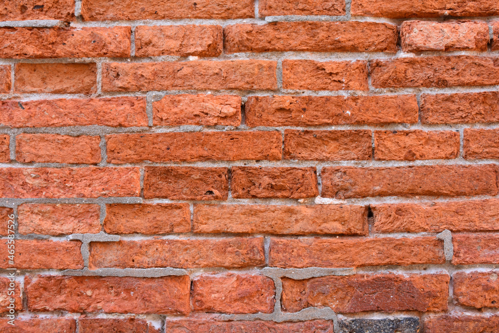 Fototapeta premium old red brick wall background texture ancient