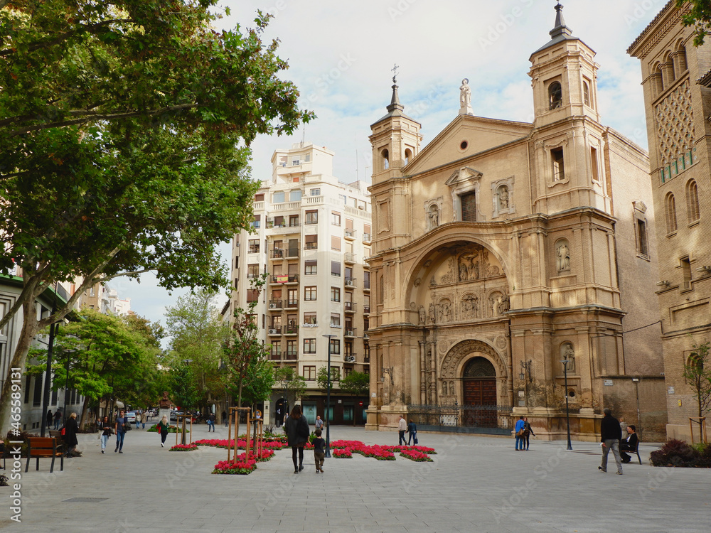 Zaragoza, Spain - October 17, 2021: the Church of Santa Engracia after renovation