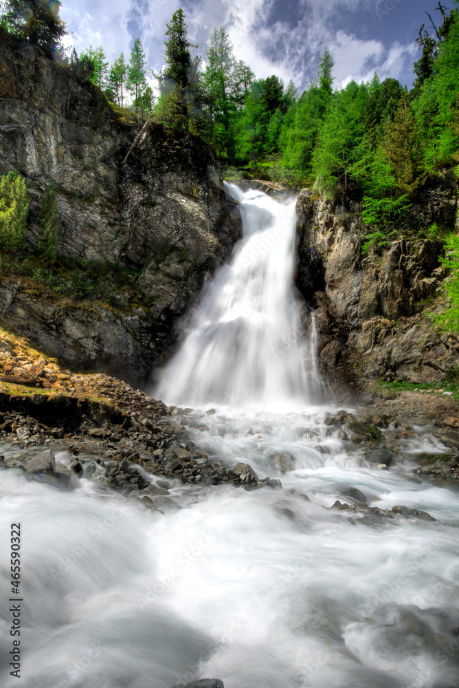 Livigno, Lombardy, Italy: Black waterfall Livigno, Lombardy, Italy: Black waterfall