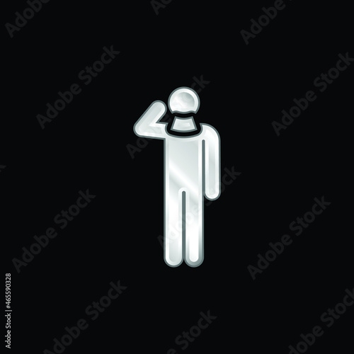 Accident silver plated metallic icon