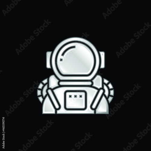Astronaut silver plated metallic icon
