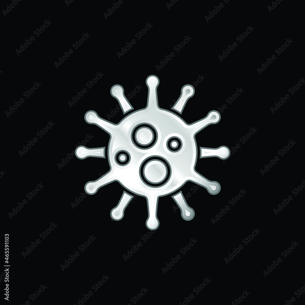 Obraz premium Bacteria silver plated metallic icon