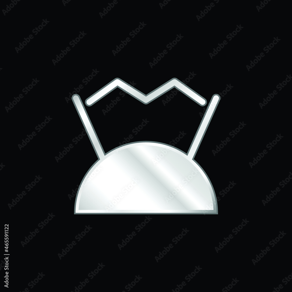 Antenna silver plated metallic icon Antenna silver plated metallic icon