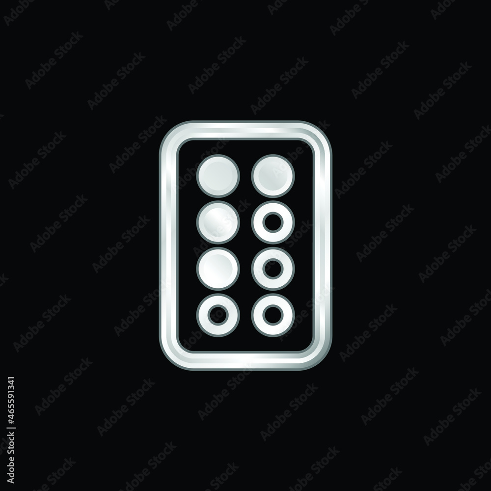 Antibiotic silver plated metallic icon Antibiotic silver plated metallic icon