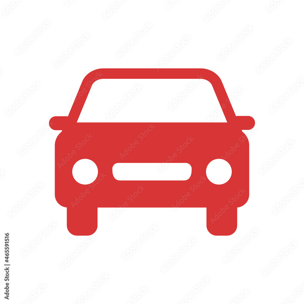 Car vector icon. Red symbol Car vector icon. Red symbol