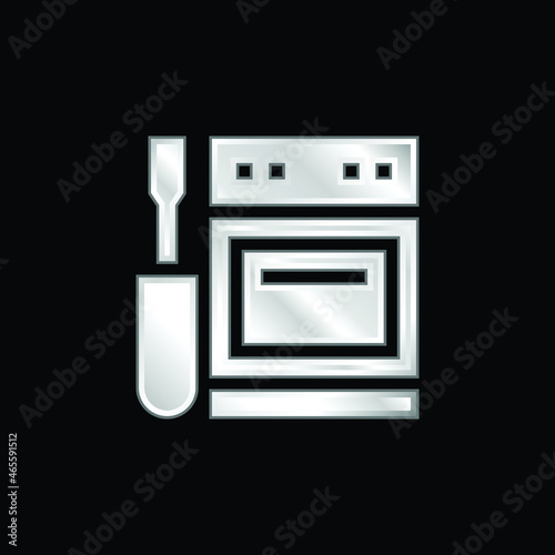 Appliance silver plated metallic icon