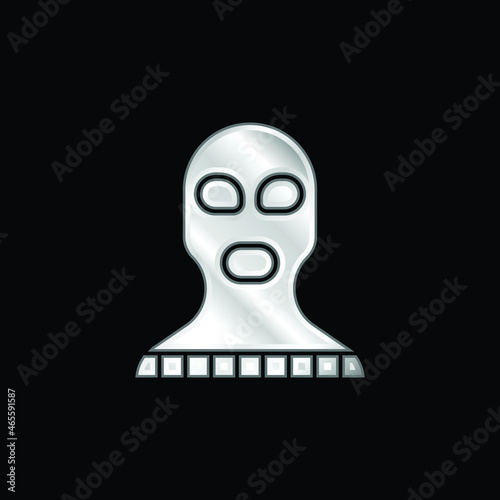 Balaclava silver plated metallic icon