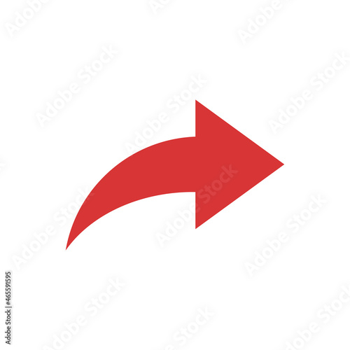 Forward vector icon. Red symbol