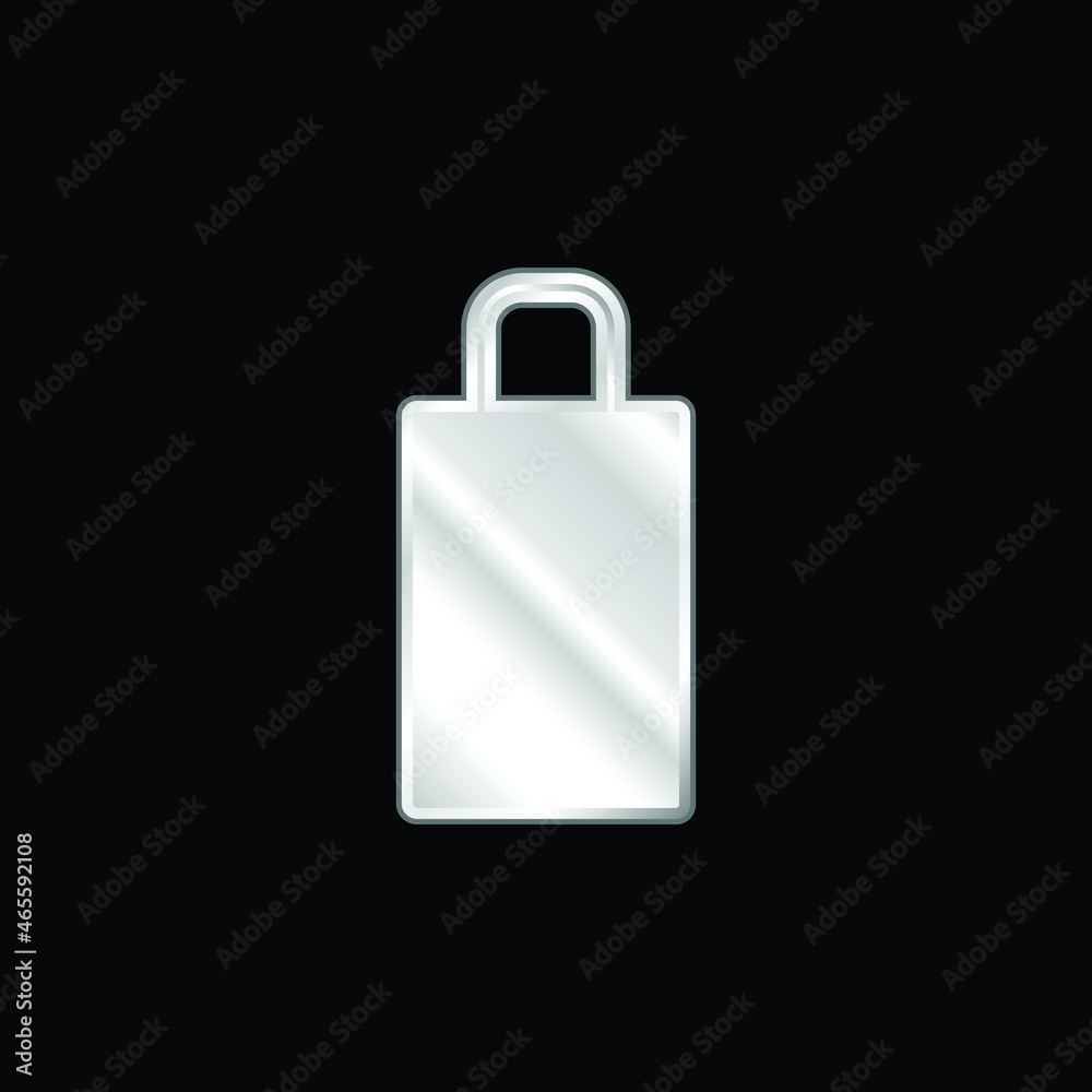 Bag silver plated metallic icon Bag silver plated metallic icon