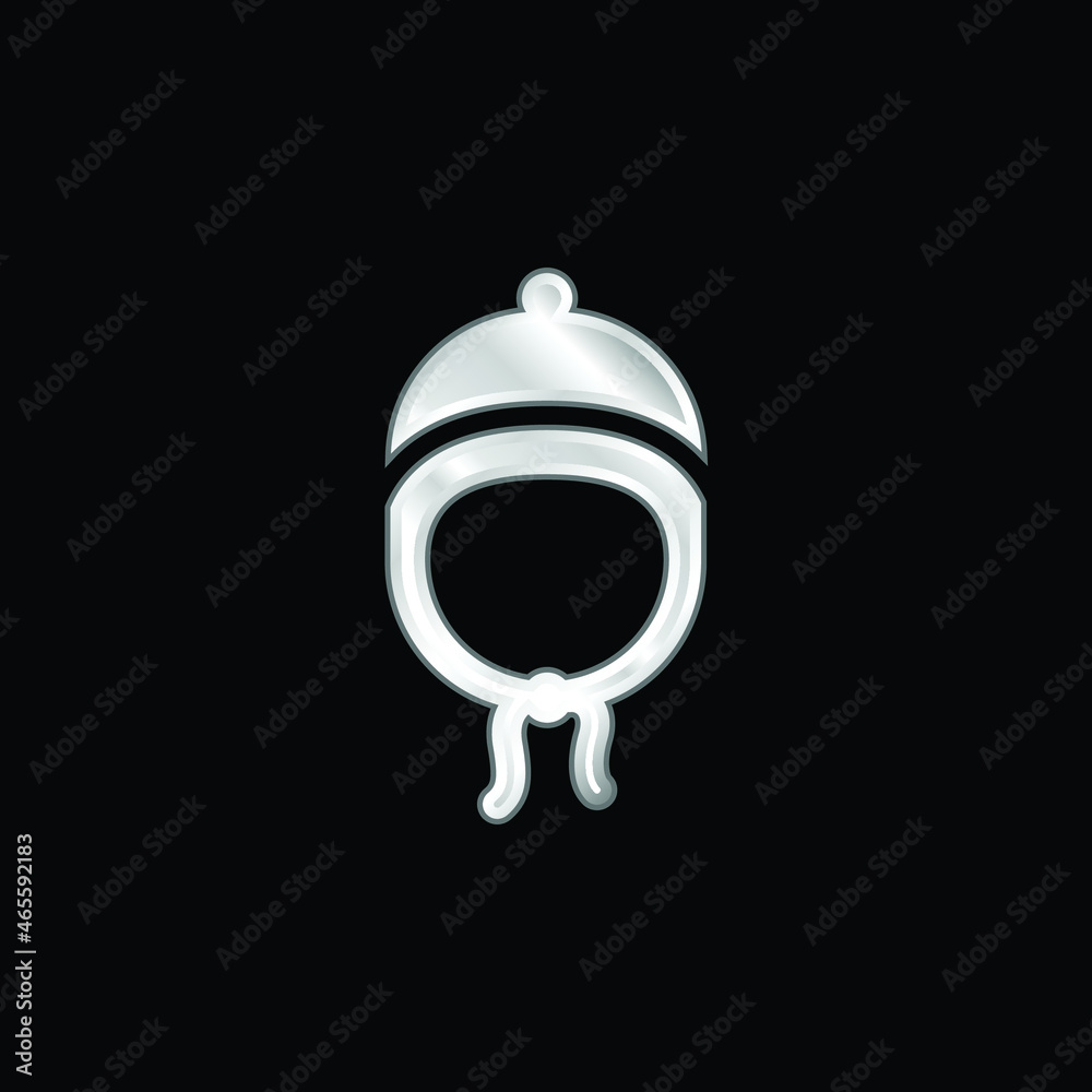 Fototapeta premium Baby Hat silver plated metallic icon