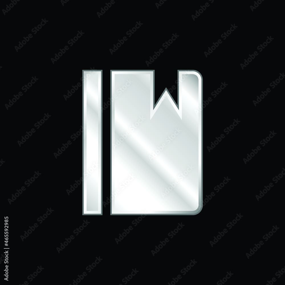Bookmark In Agenda silver plated metallic icon Bookmark In Agenda silver plated metallic icon