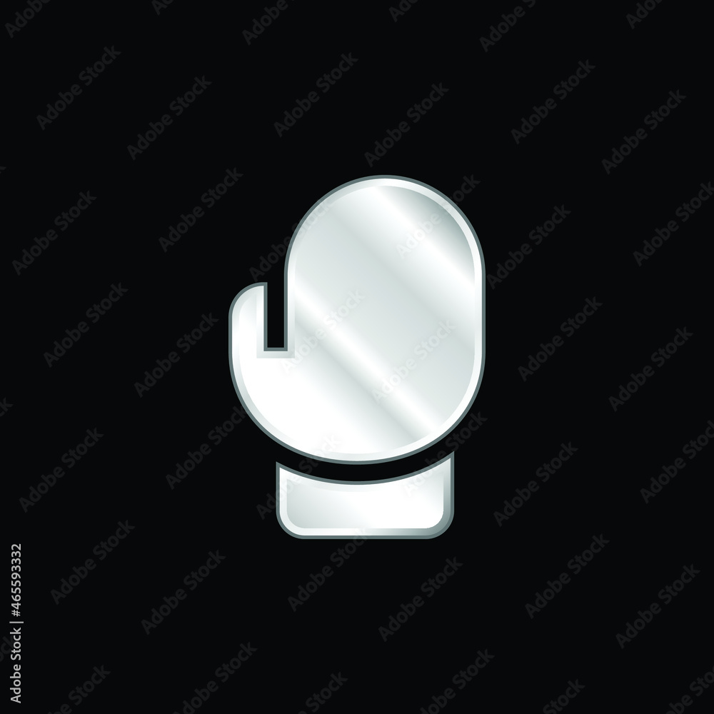 Boxing silver plated metallic icon Boxing silver plated metallic icon