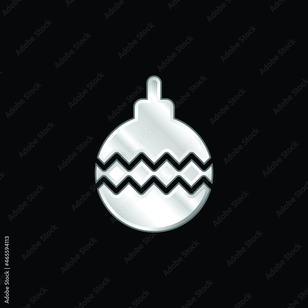 Obraz premium Bauble silver plated metallic icon