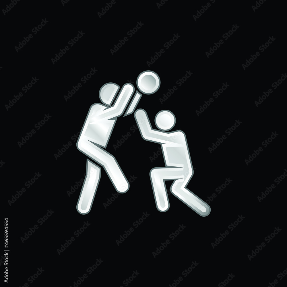 Basketball Player silver plated metallic icon Basketball Player silver plated metallic icon