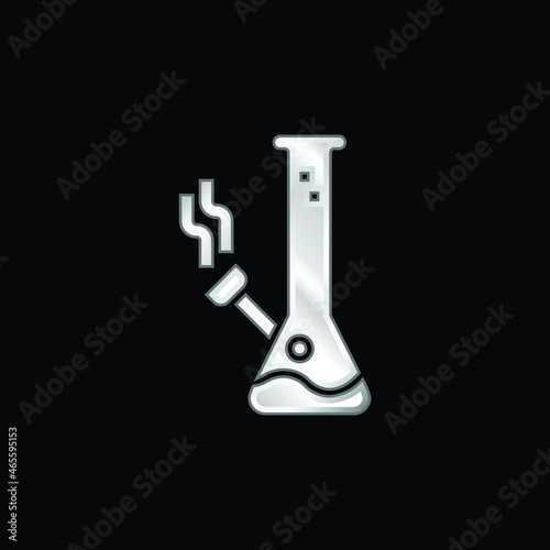 Bong silver plated metallic icon