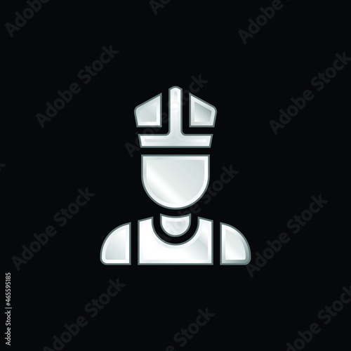 Fototapeta Bishop silver plated metallic icon