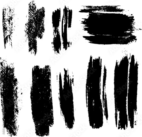 Ink Brush Strokes & Shapes With Lots Of Texture