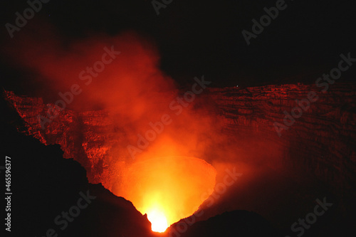 fire burning in the fire volcano